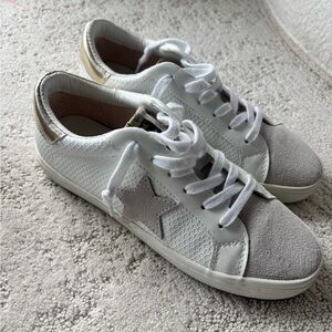 Vintage Havana White and Gray Star Sneakers “Kate” white/gold